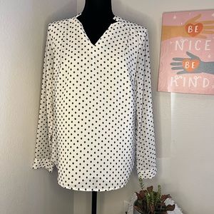Talbots Black and White Polka Dot Blouse